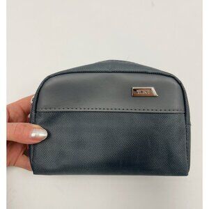 Tumi for Delta Grey Small Zip Pouch Travel Case Cosmetic Bag Toiletry Bag